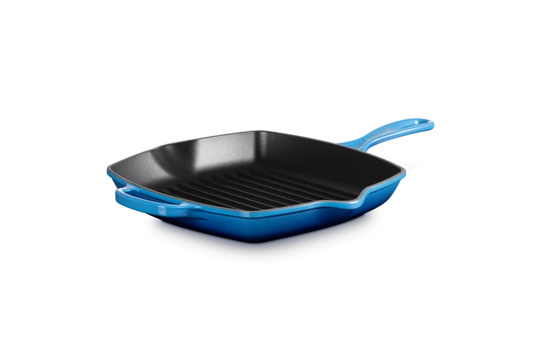 Le Creuset - patelnia żeliwna grillowa z dwoma uchwytami 26 cm Azure