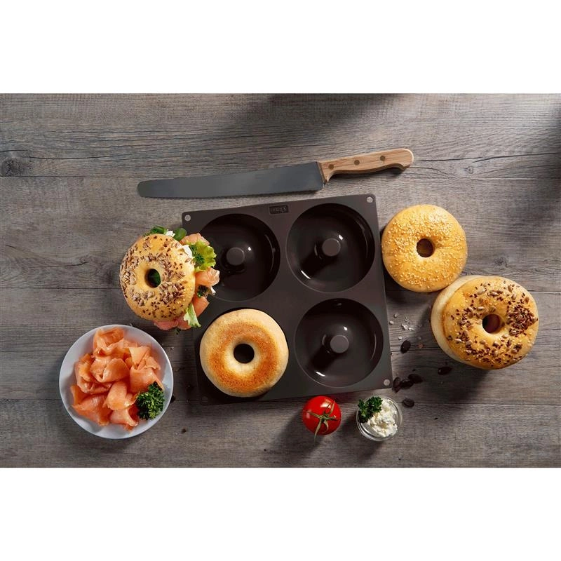 Lurch - forma na 4 ciastka z dziurką, silikon, 26 x 26 cm Flexiform