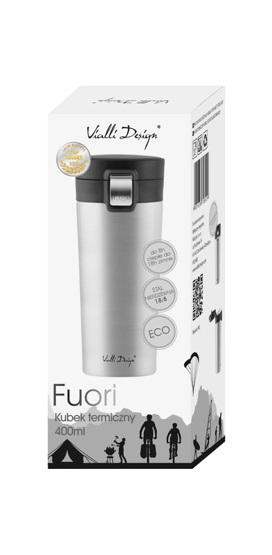 Vialli Design - Kubek termiczny 400ml FUORI stal mat