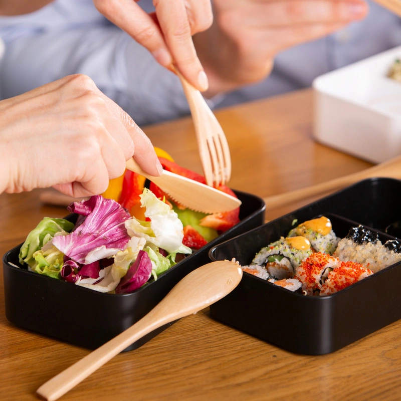 UMAMI - Lunchbox Original - Black & Bamboo - 1200 ml