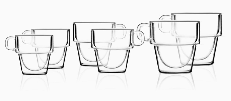 Vialli Design - Komplet 6 szklanek z podwójną ścianką 150ml 280ml 350ml Senso