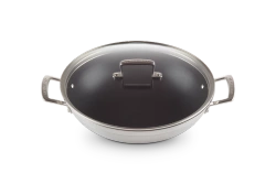 Le Creuset  - 3-PLY Wok ze szklaną pokrywką 30 cm z powłoką nieprzywierającą