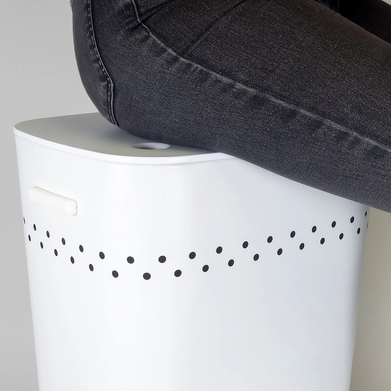 Kela - Kosz na pranie z siedziskiem 60l.biały Malaga