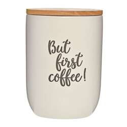 Cilio - pojemnik kuchenny, ceramika/drewno dębowe, 1,0 l, kremowy Coffee Culture