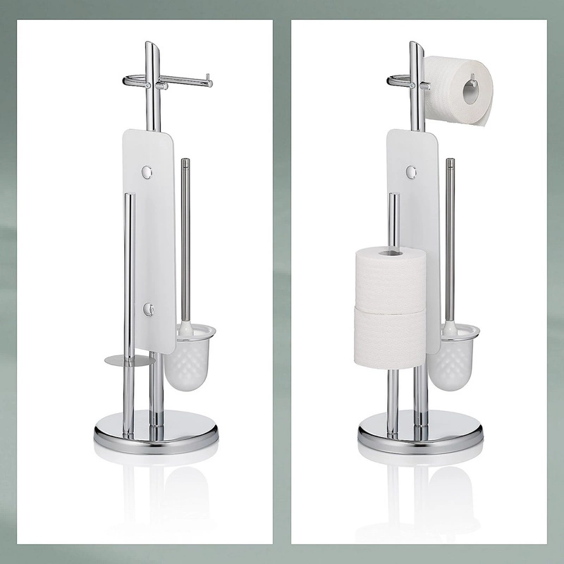 Kela - Stojak WC +szczotka i zasobnik stalowy Ken