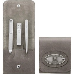 Zwilling - zestaw do manicure - taupe, skórzane etui, 3 elementy Twinox