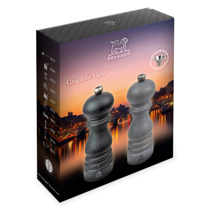 Peugeot - GRAPHITE LIGHT Zestaw młynków Paris 18 cm, u`selec