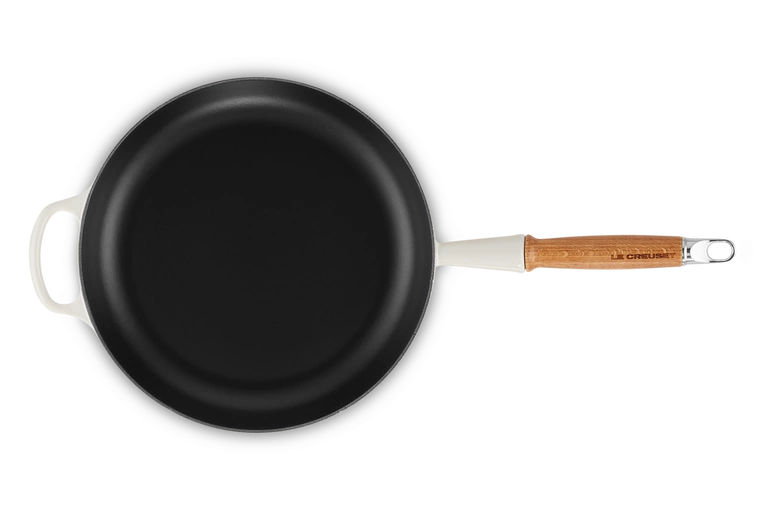 Le Creuset - patelnia żeliwna z drewnianym uchwytem 28 cm Meringue