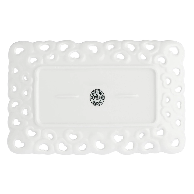 La Porcellana Bianca - zdobiona taca do serwowania 20 x 13 cm Valentino