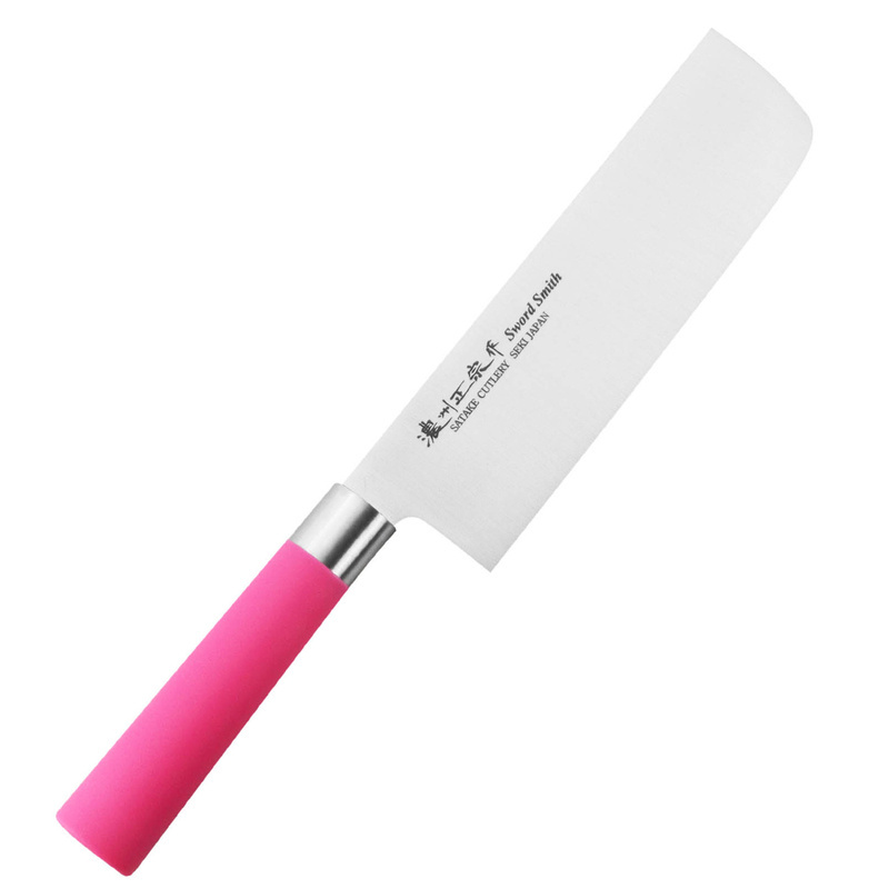 Satake - Macaron Pink Nóż Nakiri 17 cm