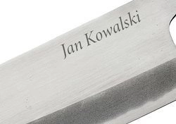 Grawer - usługa grawwerowania laserowego na ostrzu noża