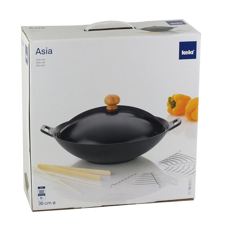 Kela - Zestaw wok żeliwny 36cm +akcesoria 5el. Asia