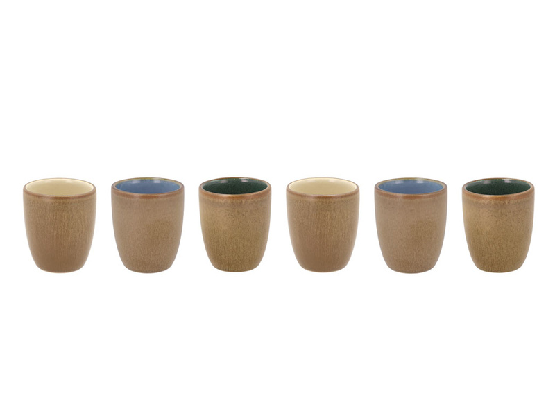 Bitz - Zestaw kubków do espreso 6szt. Brown Stoneware
