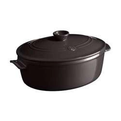 Emile Henry - Owalny garnek ceramiczny 6L - czarny