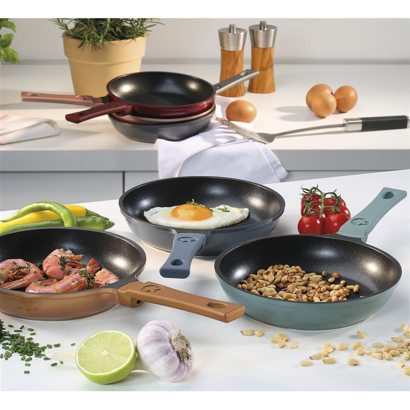 Spring - patelnia z powłoką nieprzywierającą, śred. 18 x 4 cm, szara błyszcząca Vulcano Mini Line Classic