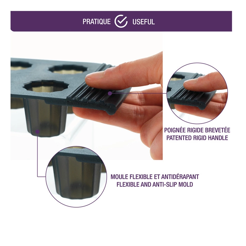 Mastrad - Forma silikonowa na 9 dużych Magdalenekczarny