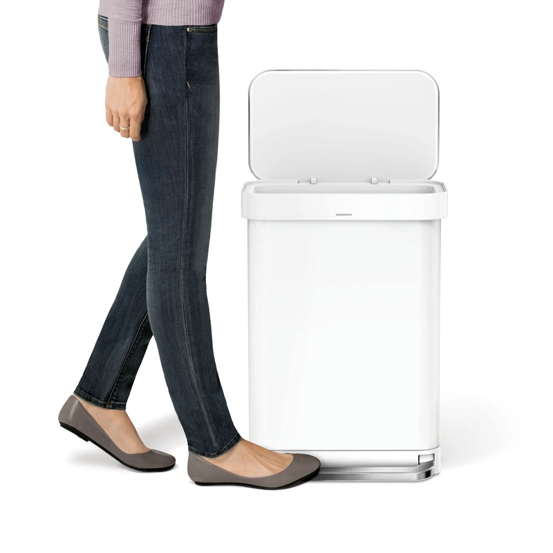 Simple Human - kosz na śmieci 55 l pedałowy Liner Pocket biały