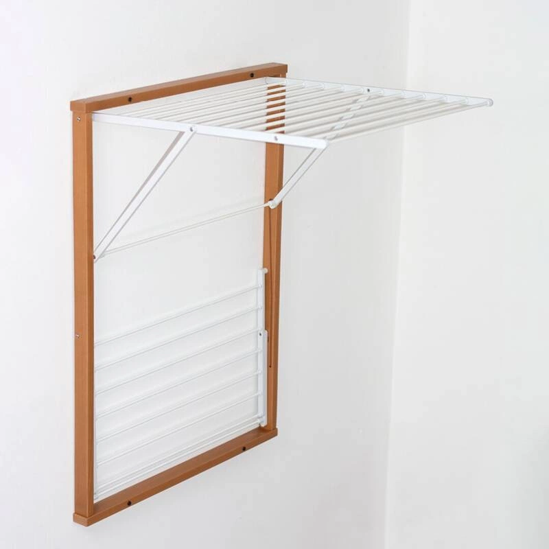 ARREDAMENTI - KEVIN Naścienna suszarka na pranie - 64 x 67 cm, Brązowy