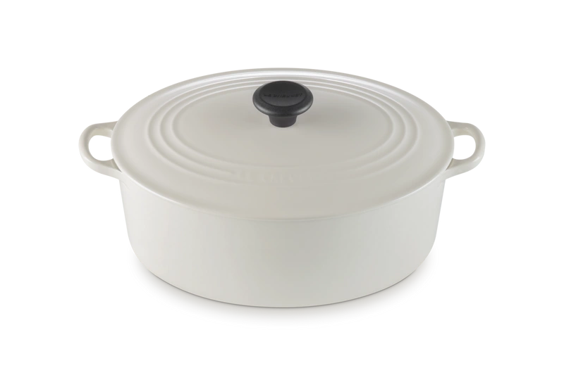 Le Creuset - brytfanna żeliwna emaliowana Signature z fenolowym uchwytem 31 cm 6,3 l cream