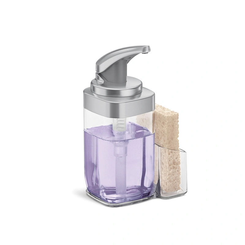 simplehuman - Dozownik do mydła z pojemnikiem na gąbkę, 650 ml
