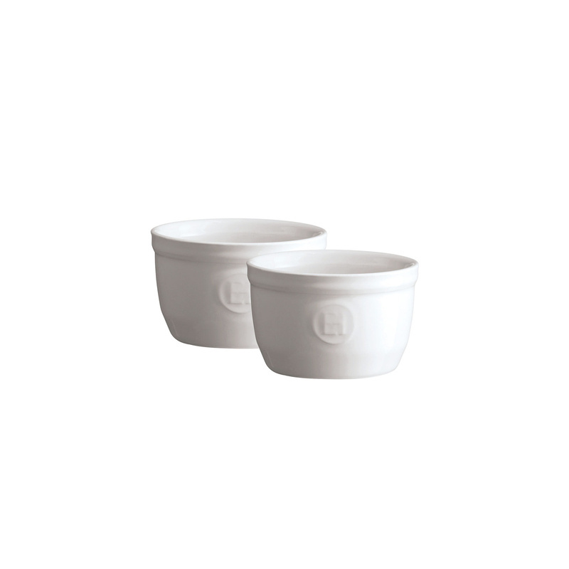 Emile Henry - Zestaw dwóch miseczek do zapiekania typu ramekin - N°9 - biały