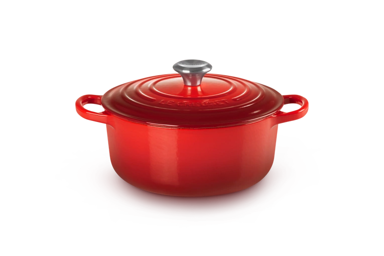 Le Creuset - brytfanna żeliwna emaliowana Signature okrągła 22 cm 3,3 l wiśniowa