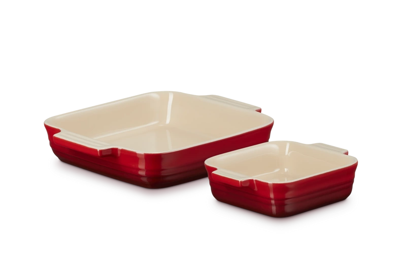 Le Creuset - Zestaw 2 Form Kwadratowych do Zapiekania 14 / 23 cm wiśniowy