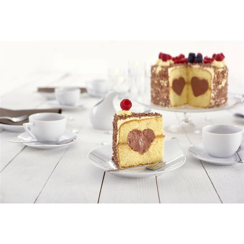 Lurch - forma na tort z sercem, 2 el., silikon, śred. 21 cm FlexiForm