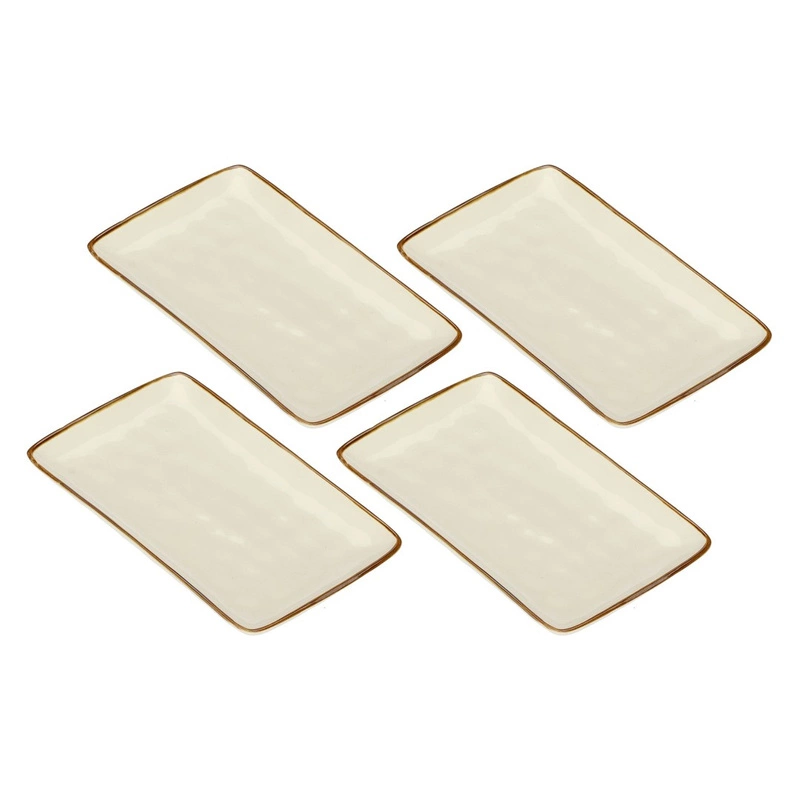 Rose&Tulipani - zestaw 4 tac prostokątnych 20x13 cm Concerto Avorio