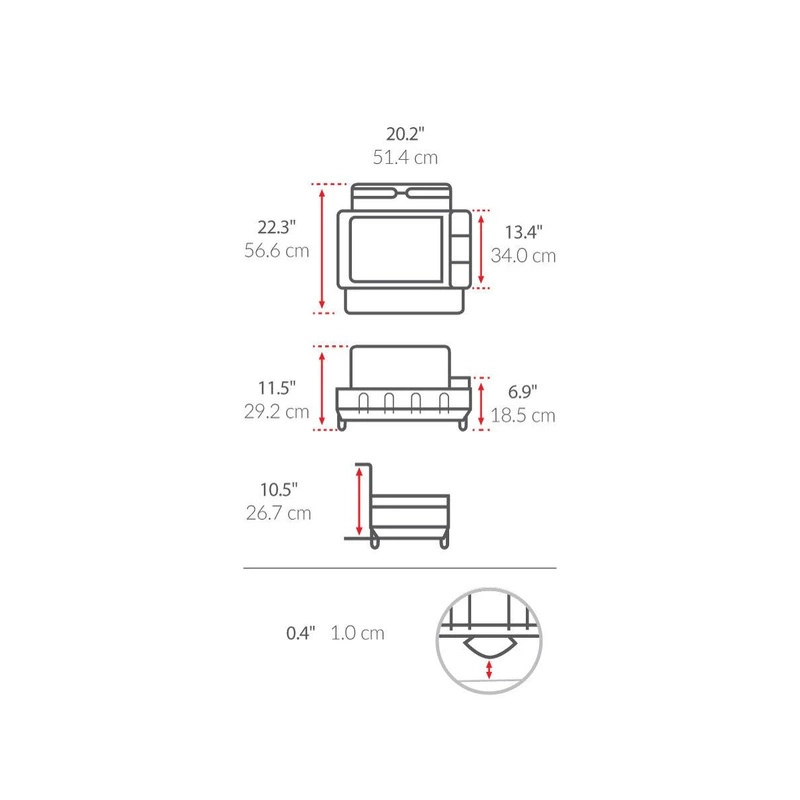 simplehuman - Ociekacz do naczyń z uchwytem - szary