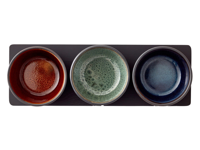 Bitz - Zestaw 4 sztukowy miseczki na podstawce Black/mix