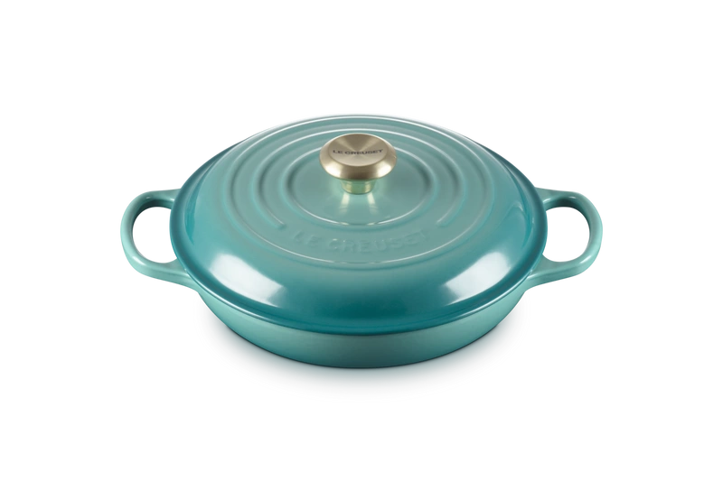 Le Creuset - garnek patelnia Gourmet Signature 26 cm 2,2 l bleu riviera