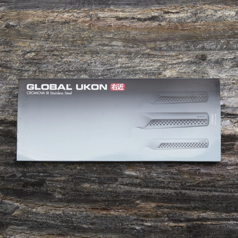 Global - Ukon Zestaw Nóż Szef kuchni 20 cm + Nóż uniwersalny 15 cm + Nóż do obierania 9 cm