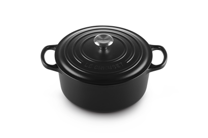 Le Creuset - brytfanna żeliwna emaliowana Signature okrągła 22 cm 3,3 l czarna