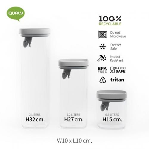 Qualy - Pojemnik Lucky Mouse 1,2l szary