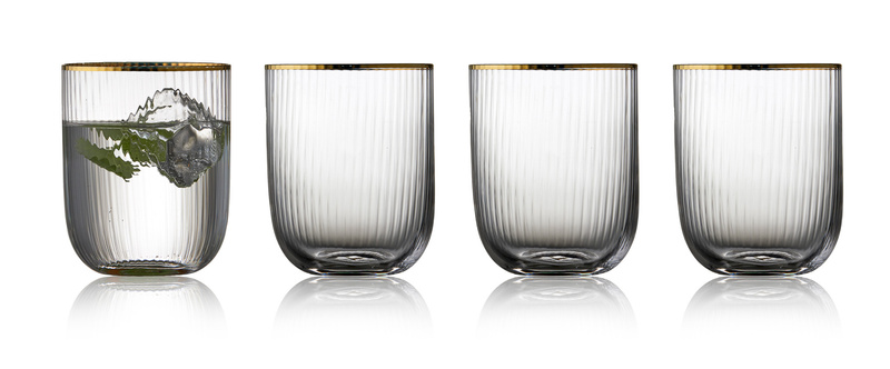 Lyngby Glas - Szklanki do wody Palermo 350 ml 4 sztuki złote