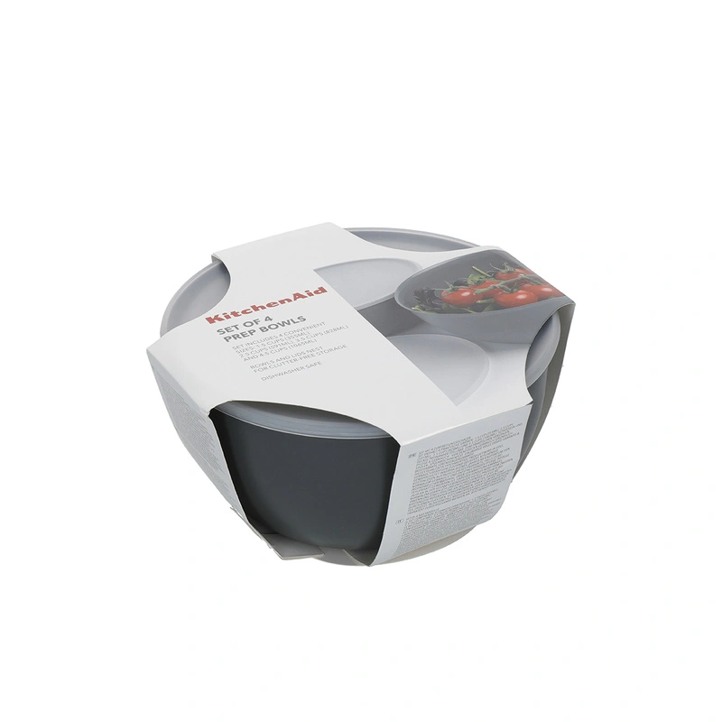 KitchenAid Culinary Tools - miski kuchenne z pokrywkami 4 szt. Charcoal Grey