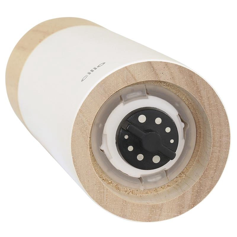 Cilio - młynek do soli lub pieprzu, drewno kauczukowca, śred. 5 x 17 cm, biały Calabria