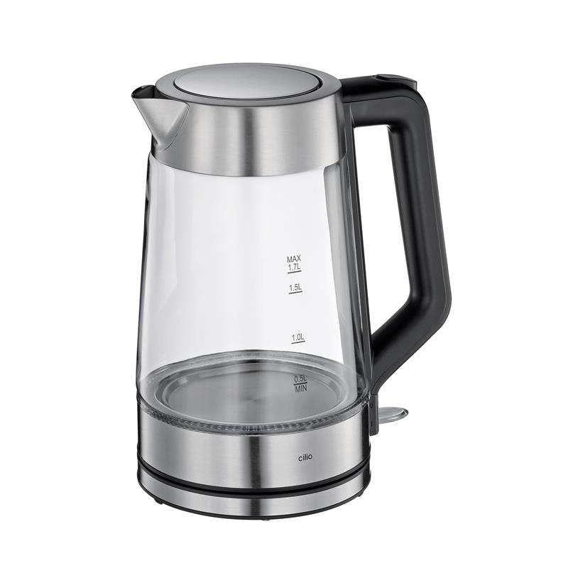 Cilio - czajnik elektryczny, stal nierdzewna/szkło , 1,7 l, śred. 15,5 x 26,5 cm Classic Vesuvio