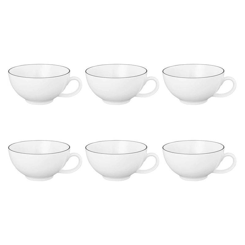 Seltmann - LIDO BLACK LINE Zestaw 6 filiżanek do herbaty 200 ml