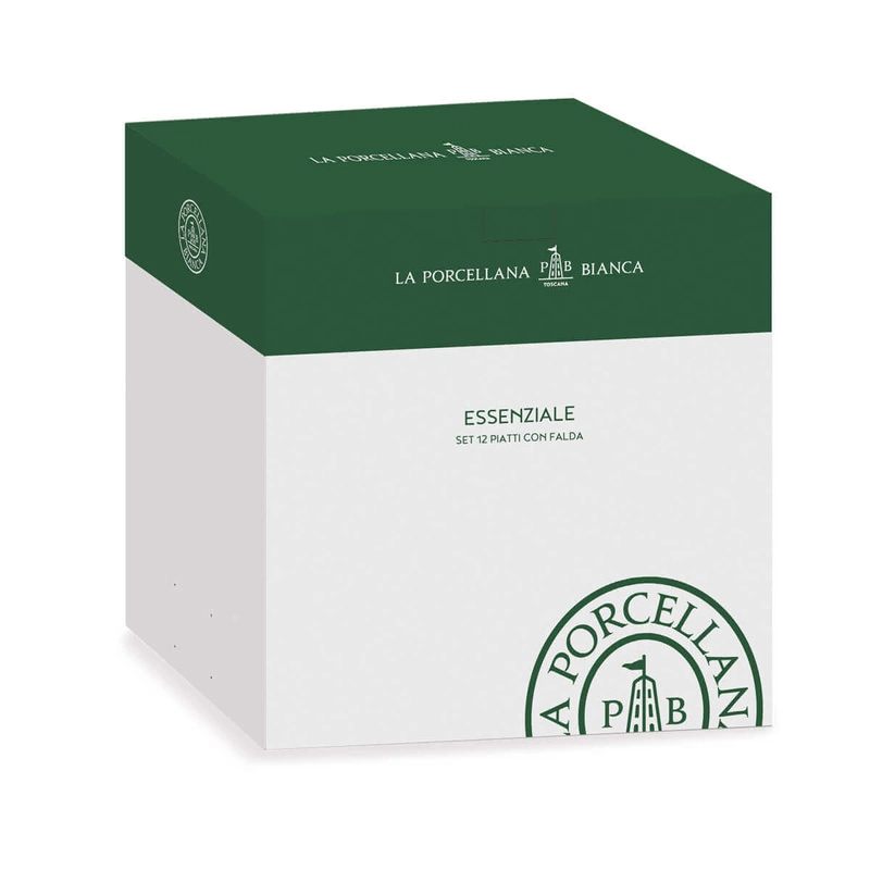 La Porcellana Bianca - ESSENZIALE Zestaw 12 talerzy z rantem