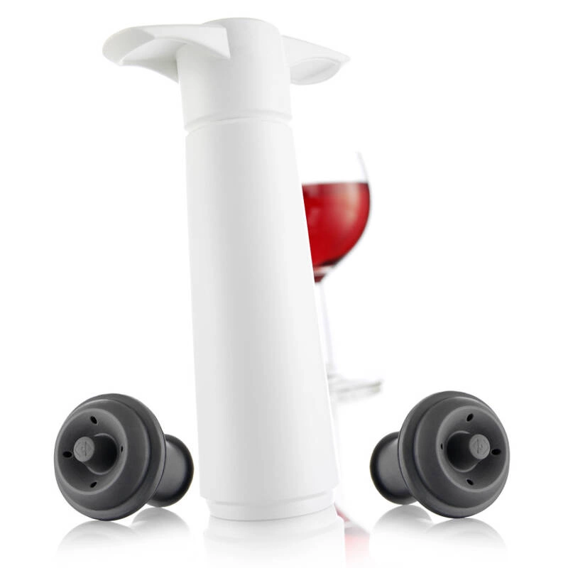 VACU VIN - Pompka do wina biała (o.p.: pompka i 2 korki)biały, fioletowy