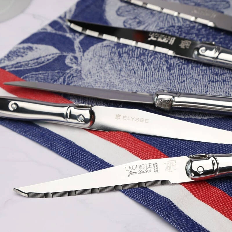 Jean Dubost - Noże Laguiole w drewnianym pudełku - stal nierdzewna – L'ELYSEE