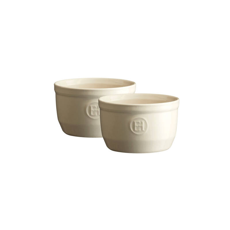 Emile Henry - Zestaw dwóch miseczek do zapiekania typu ramekin - N°10 - kremowy