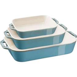 Staub - trzy formy do zapiekania antyczny turkusowy Cooking
