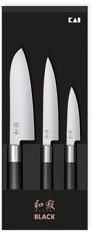 KAI - Zestaw 3 noży WASABI BLACK
