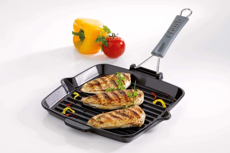 Staub - patelnia grillowa żeliwna kwadratowa czarna 24 cm x 24 cm