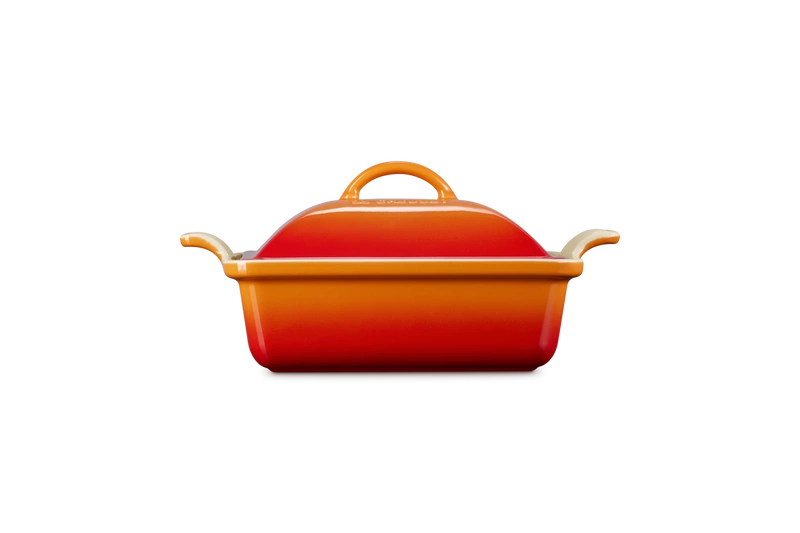 Le Creuset - Kwadratowa Forma z Pokrywką 23 cm Płomienne