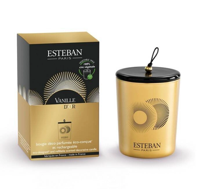 Esteban - Świeca zapachowa dekoracyjna 180g. Vanille d'Or