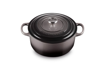 Le Creuset - brytfanna żeliwna emaliowana Signature okrągła 22 cm 3,3 l flint